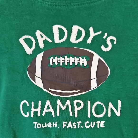 Carter's Green "Daddy's Champion" Football Pajama Set 24M - Picture 2 of 10